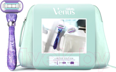 Набор для бритья Gillette Станок Venus+1кассета+1 кассета Vitamin E+косметичка