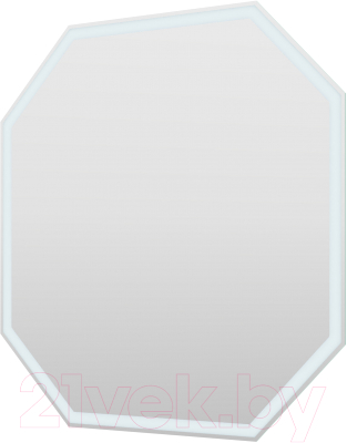 Зеркало Пекам Octagon 80x80 / octagon-80x80scl (с подсветкой, сенсором на прикосновение и часами)