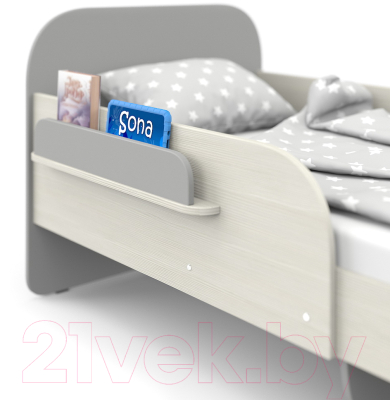 Односпальная кровать детская Pituso Sona (арктика серый)