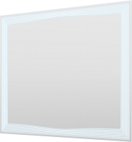Зеркало Пекам Lines 100x80 / Lines-100x80scl (с подсветкой, сенсором на прикосновение и часами) - 