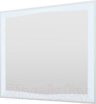 Зеркало Пекам Lines 100x80 / Lines-100x80spcl (с подсветкой, сенсором на прикосновение, подогревом и часами)