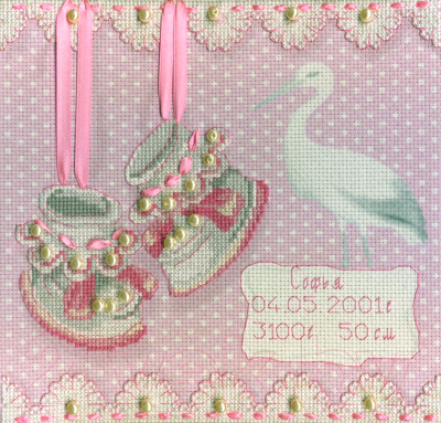 

Набор для вышивания М.П.Студия, Метрика пинетки / РК-315М