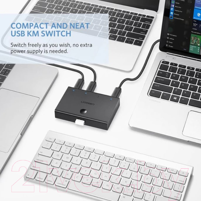 Сплиттер Ugreen USB 2.0 Sharing Switch 4x1 / 30346 (черный)
