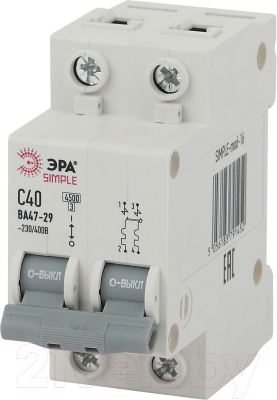 Выключатель автоматический ЭРА Simple-Mod-16 ВА47-29 2P 40А 4.5кА C / Б0039233