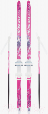 Комплект беговых лыж Nordway 17SPSWM100 / A17ENDXS012-KW (р-р 100, розовый/белый)