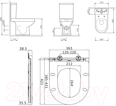 Унитаз напольный AM.PM Spirit CK70DC