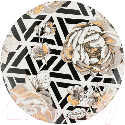 Тарелка столовая обеденная Lefard Golden Rose 133-314 (геометрия)