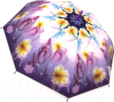 Зонт-трость Мультидом Цветы / FX24-20 (полуавтомат)