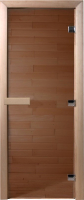 Стеклянная дверь для бани/сауны Doorwood 210x70 (бронза глянец) - 