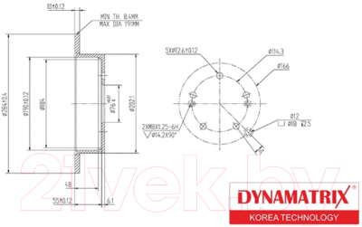Тормозной диск Dynamatrix-Korea DBD1493