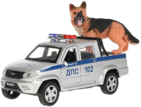 Автомобиль игрушечный Технопарк UAZ Pickup Полиция с собакой / PICKUP-12POLSR-DOG - 