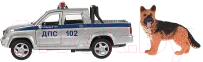 Автомобиль игрушечный Технопарк UAZ Pickup Полиция с собакой / PICKUP-12POLSR-DOG