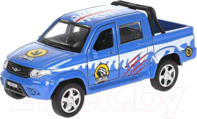 Автомобиль игрушечный Технопарк UAZ Pickup с динозавром / PICKUP-12SNOW-DINO