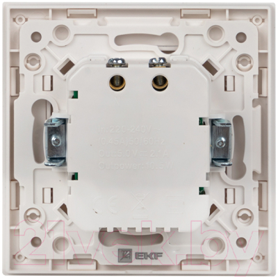 Розетка EKF PROxima Стокгольм EYR16-028-10-2USB (белый)