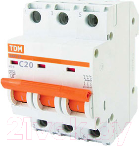 Выключатель автоматический TDM ВА 47-29 3Р 20А (C) 4.5кА / SQ0206-0110