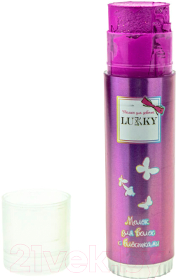 Мелок для окрашивания волос Lukky С блестками с ароматом малины / Т18857 (розовый)