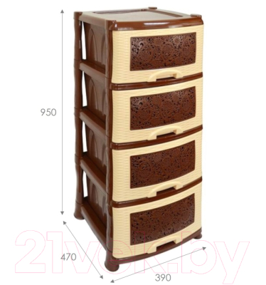 Изображение товара Комод пластиковый Violet Ажур / ВП-035421 (коричневый)