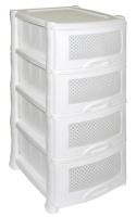 Комод пластиковый Violet Плетенка / ВП-035406 (белый)