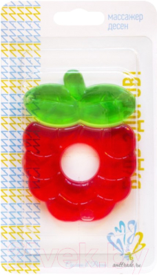 Прорезыватель для зубов Будь здоров Малина (красный/зеленый)