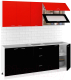 Готовая кухня Кортекс-мебель Корнелия Мара 2.0 без столешницы (красный/черный) - 
