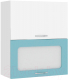 Шкаф навесной для кухни Кортекс-мебель Корнелия Мара ВШ60-2г1ст (белый/голубой) - 