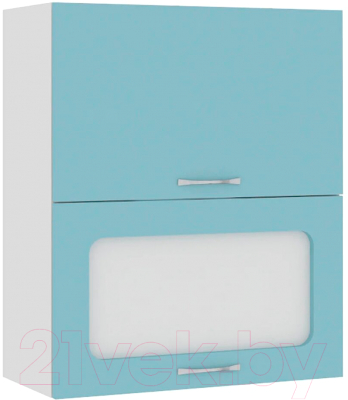 Шкаф навесной для кухни Кортекс-мебель Корнелия Мара ВШ60-2г1ст (голубой)