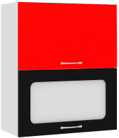 Шкаф навесной для кухни Кортекс-мебель Корнелия Мара ВШ60-2г1ст (красный/черный) - 