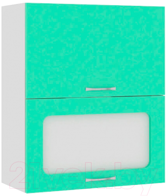 Шкаф навесной для кухни Кортекс-мебель Корнелия Мара ВШ60-2г1ст (салатовый)