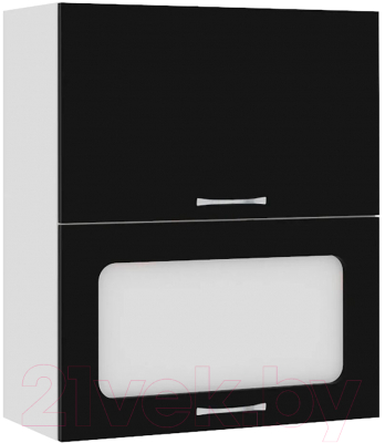 Шкаф навесной для кухни Кортекс-мебель Корнелия Мара ВШ60-2г1ст (черный)