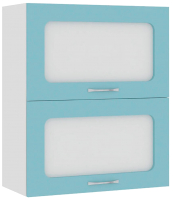 Шкаф навесной для кухни Кортекс-мебель Корнелия Мара ВШ60-2г2ст (голубой) - 