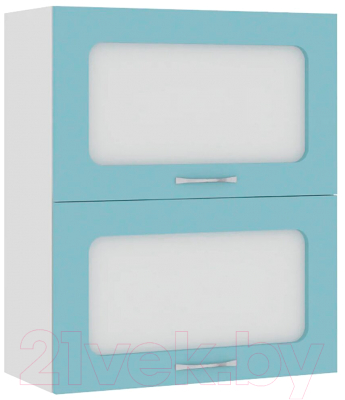 Шкаф навесной для кухни Кортекс-мебель Корнелия Мара ВШ60-2г2ст (голубой)