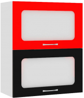 Шкаф навесной для кухни Кортекс-мебель Корнелия Мара ВШ60-2г2ст (красный/черный) - 