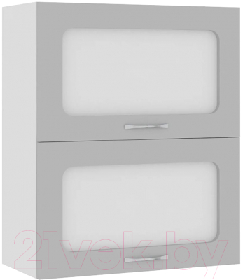 Шкаф навесной для кухни Кортекс-мебель Корнелия Мара ВШ60-2г2ст (серый)