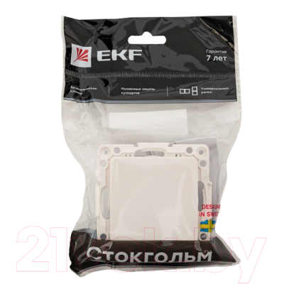 Выключатель EKF PROxima Стокгольм / EYV10-121-10 (белый)