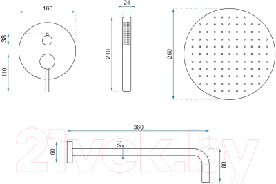 Изображение товара Душевая система со смесителем REA 4111