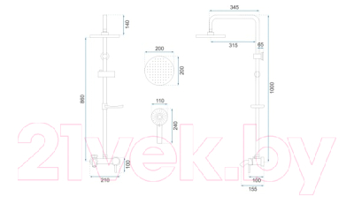 Душевая система REA P7005