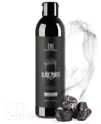 Шампунь для волос TNL Professional Black Power для мужчин с черным углем (400мл)