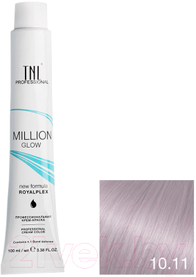 Крем-краска для волос TNL Million Gloss тон 10.11 (100мл, платиновый блонд пепельный интенсивный)