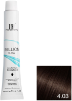 Крем-краска для волос TNL Million Gloss тон 4.03 (100мл, коричневый теплый) - 