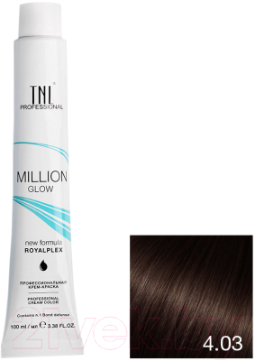 Крем-краска для волос TNL Million Gloss тон 4.03 (100мл, коричневый теплый)