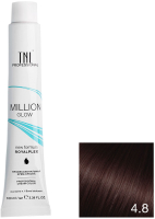 Крем-краска для волос TNL Million Gloss тон 4.8 (100мл, коричневое какао) - 