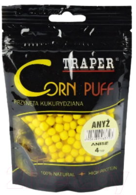 Прикормка рыболовная Traper Corn Puff 4мм / 6987 (20г, анис)