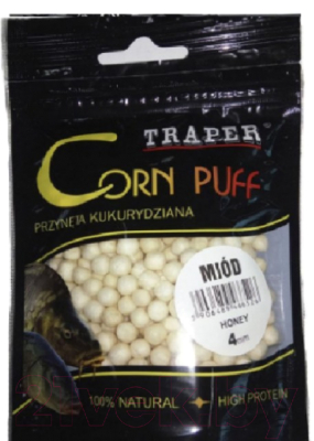 Прикормка рыболовная Traper Corn Puff 4мм / 4879 (20г, мед)