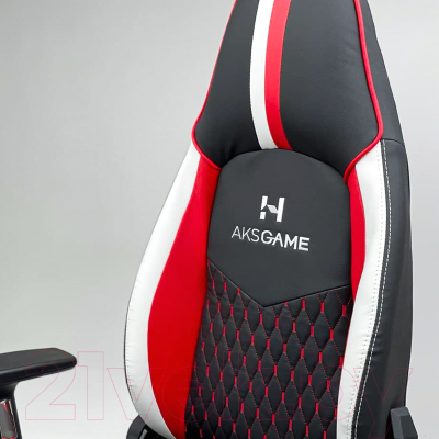 Кресло геймерское AksHome Bolid Eco (белый/черный/красный)