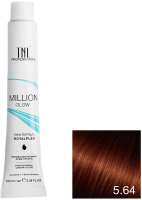 Крем-краска для волос TNL Million Gloss тон 5.64 (100мл, светлый коричневый красный медный ) - 
