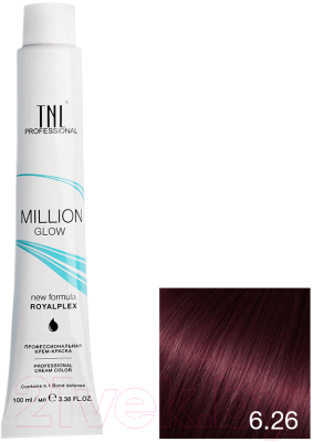 Крем-краска для волос TNL Million Gloss тон 6.26 (100мл, темный блонд фиолетовый красный)