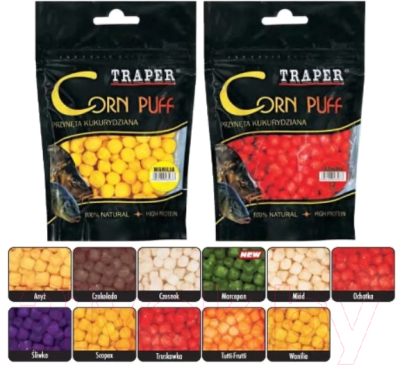 Прикормка рыболовная Traper Corn Puff 4мм / 4879 (20г, мед)
