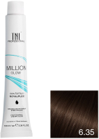 Крем-краска для волос TNL Million Gloss тон 6.35 (100мл, темный блонд каштановый) - 