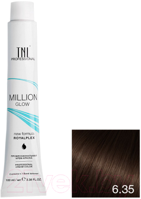 Крем-краска для волос TNL Million Gloss тон 6.35 (100мл, темный блонд каштановый)