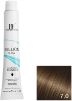Крем-краска для волос TNL Million Gloss тон 7.0 (100мл, блонд) - 